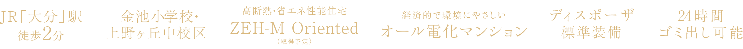 JR「大分」駅徒歩2分、金池小・上野ヶ丘中校区、高断熱・省エネ性能住宅ZEH-M oriented（取得予定）、経済的で環境にやさしいオール電化マンション、ディスポーザ標準装備、24時間ゴミ出し可能